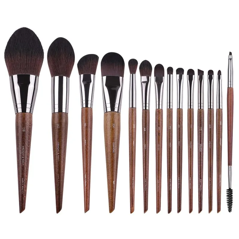 2 peças/35 peças mf pincéis de maquiagem macios de madeira natural, pó, base, corretivo, pincel de maquiagem, blush, ferramentas de sombra de cabelo sintético