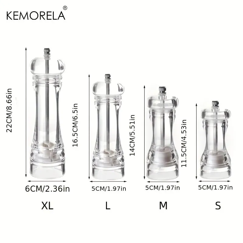 1 pçs especiarias moinho shaker acrílico manual moedor de pimenta sal especiarias moinho shaker cozinha transparente ferramenta moagem