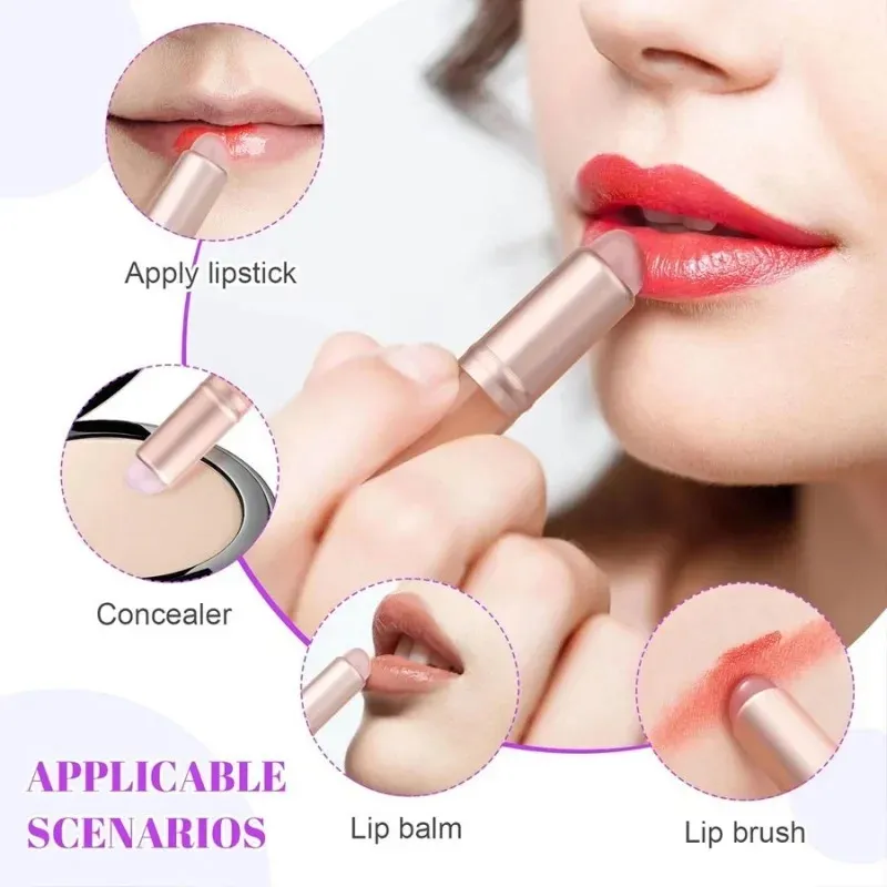 Atualizar escova de lábios de silicone com capa como pontas dos dedos batom florescendo escovas escova macia q multifuncional olho concea — image 3