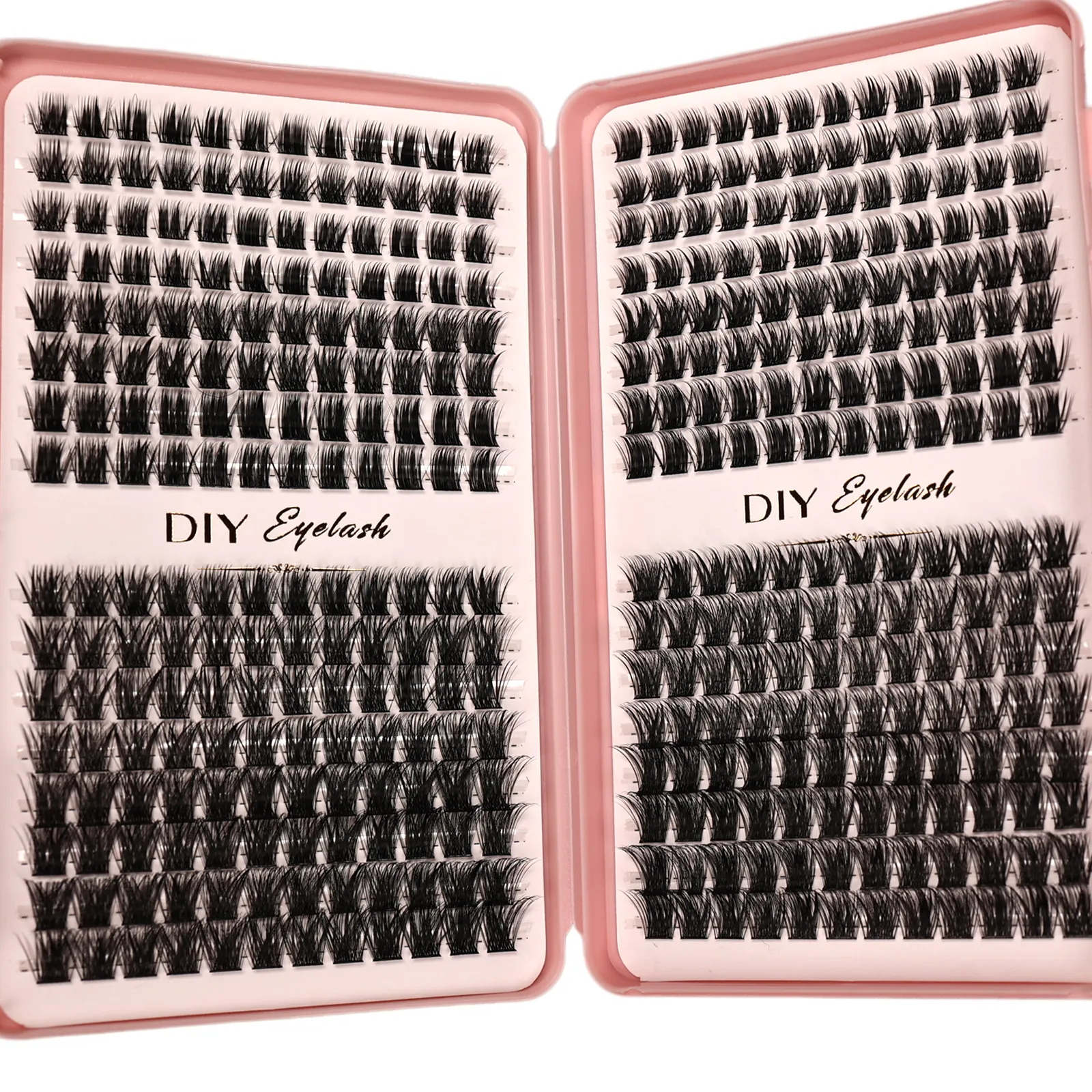 Diy aglomerados de cílios individuais fofos d onda comprimento misto segmentado cílios postiços reutilizáveis ​​livro de chicote para maquiagem dos olhos