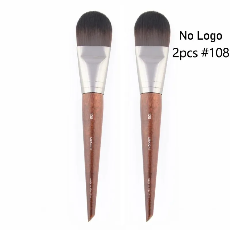 Pincel de maquiagem para base #108, creme bb plano líquido, madeira natural, máscara facial profissional, pincéis de maquiagem sintéticos, 1 peça — image 8
