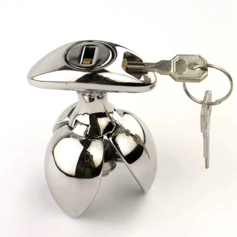Dispositivo de castidade em aço inoxidável, trava anal com âncora ajustável, plugues de metal, brinquedos sexuais anais para mulheres e homens, adultos, mas plug — image 1