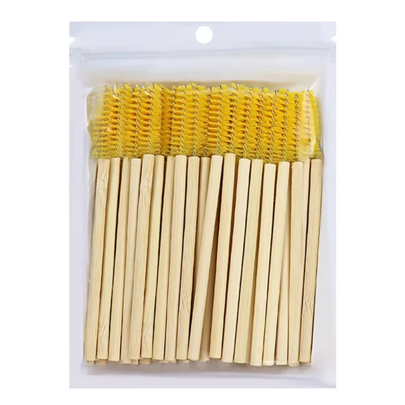 50 pçs alça de bambu escovas de cílios rímel varinhas aplicador cílios extensão escova sobrancelha spoolie escovas ferramenta de maquiagem