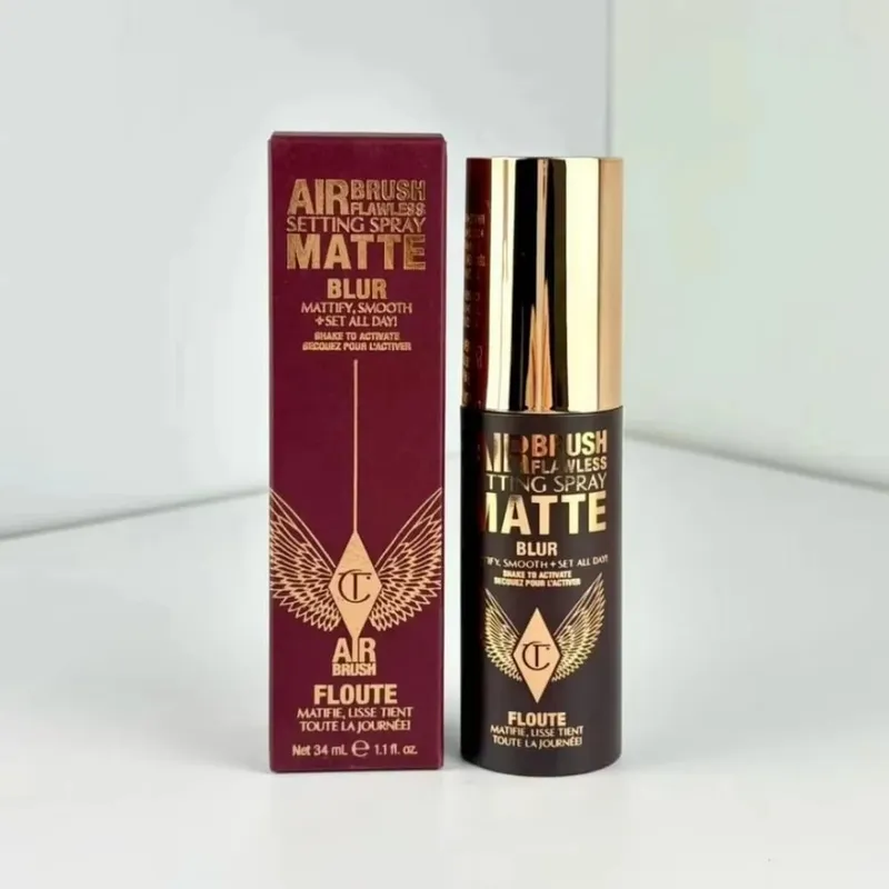 Charlotte Tilbury Setting Spray 16H à prova d'água sem peso e varinha de contorno misturável edificável e sombra 12Pan intensamente pigmentada