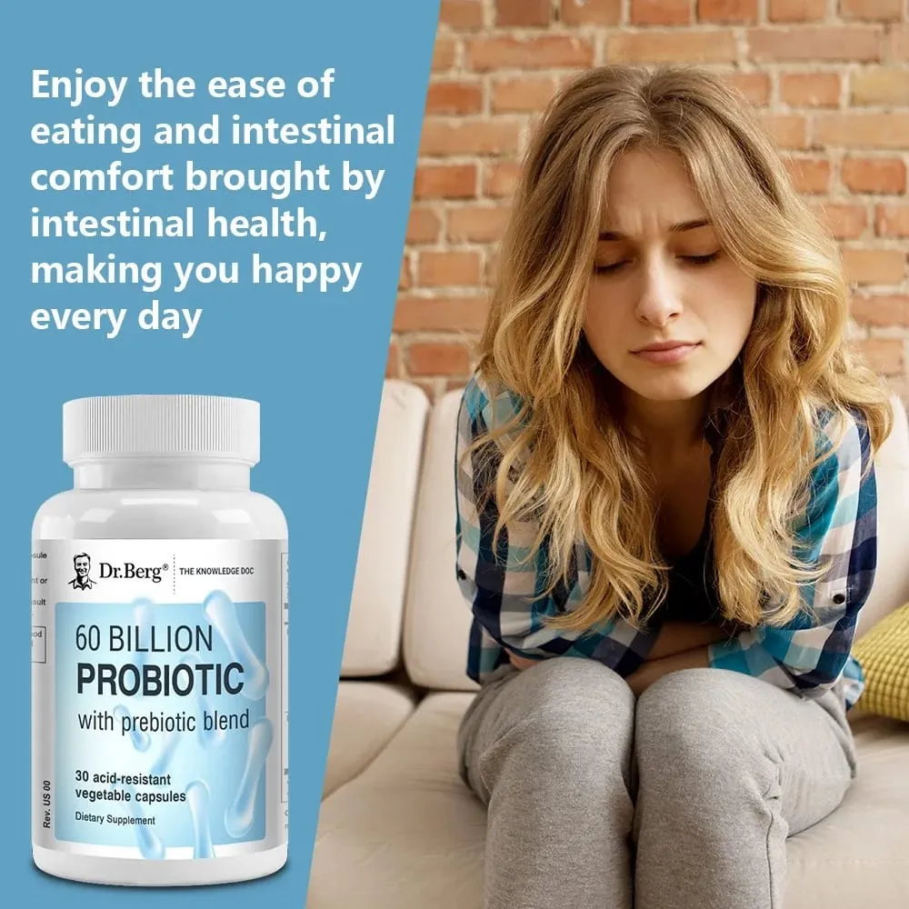 60 Billion Probiotic with Prebiotic Blend 30 Veggie Caps Gut and Digestive Health