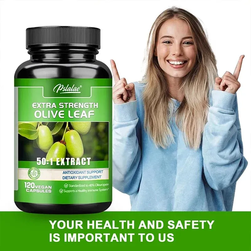 Cápsulas de Folha de Oliveira - Antioxidante Melhora a Condição da Pele Melhora a Circulação Sanguínea Promove a Saúde Cardíaca e Cardiovascular