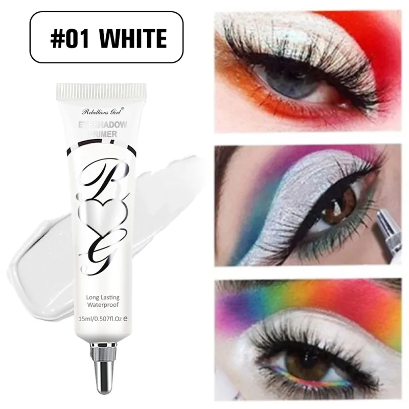 Primer fosco escuro branco para sombra de olho, adequado para base de maquiagem de olhos para pálpebras oleosas, à prova d'água e resistente a manchas, creme líquido durável