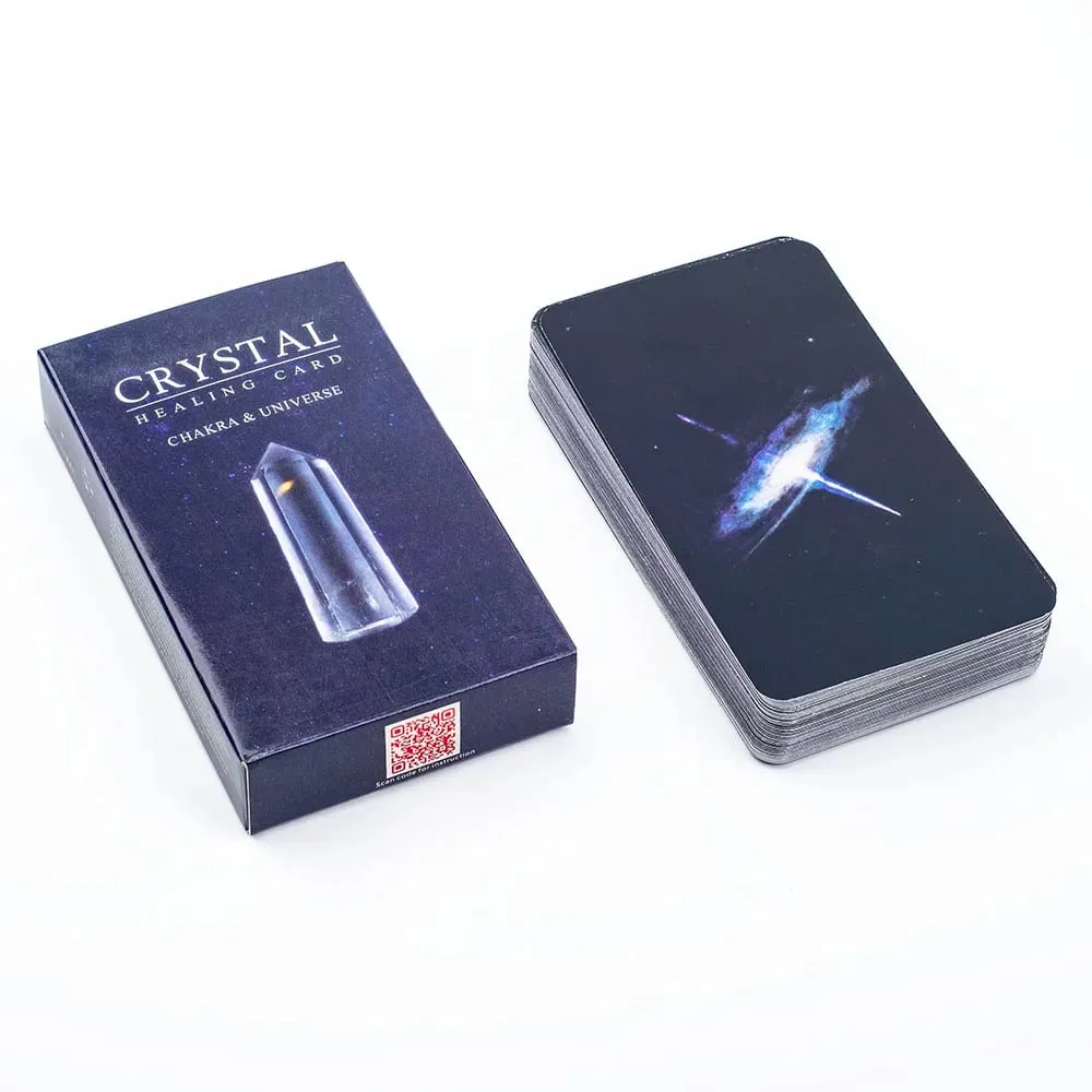 Cartões de cura de cristais, baralho de 60 cartas com cartas do zodíaco de cristal e oráculo para jogos de tabuleiro de festa familiar, profecia de adivinhação do destino — image 4