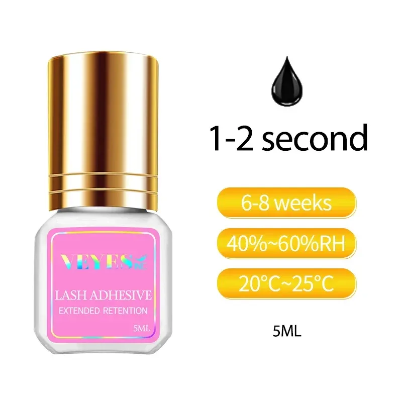 Veyes Inc 5ml Extensões de Cílios Cola Veyelash 1-2 Segundos Secagem Rápida Chicote Adesivo 7 Semanas Retenção Volume Cola Ferramentas de Maquiagem