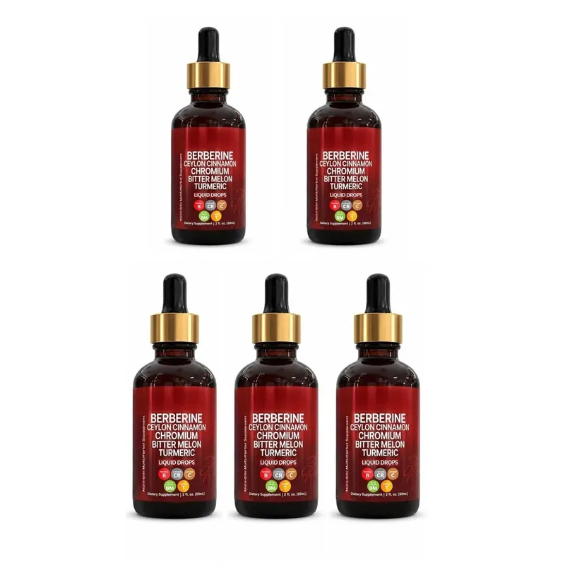 Gotas líquidas de berberina, ceilão, canela, cromo, melão amargo e extrato de cúrcuma, suporte metabólico multi-ingredientes, 60 ml — image 11