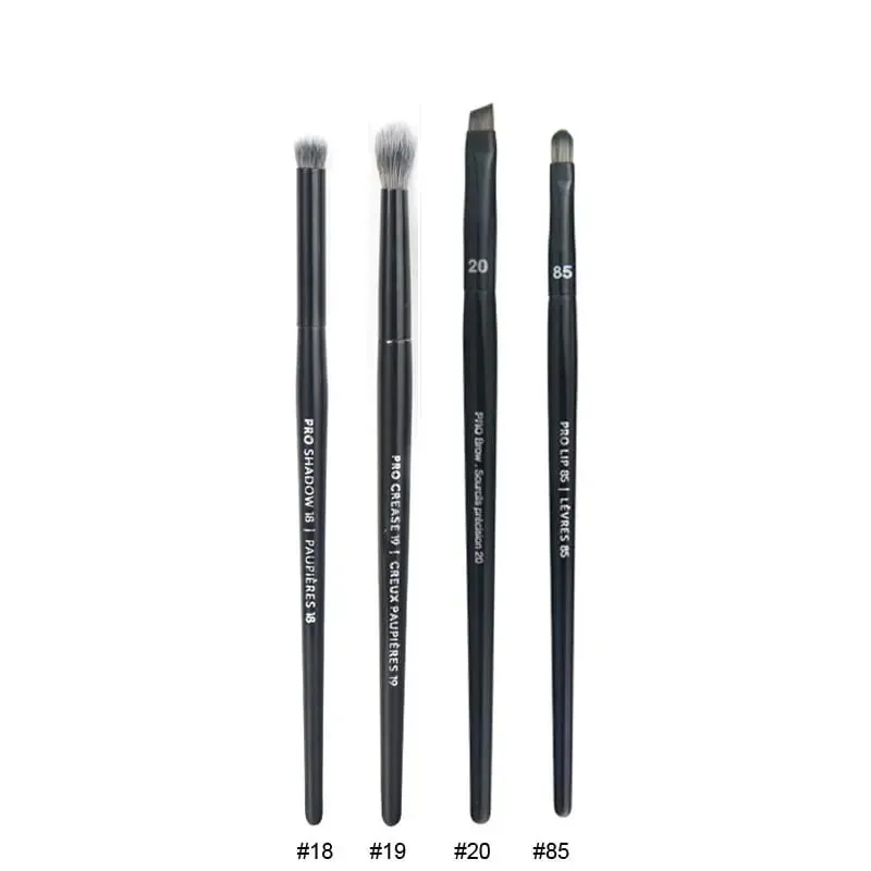4 pçs/set Pro Preto Sombra de Olho Pincéis de Maquiagem Lip Brow Precisão Corretivo Mistura de Cabelo Sintético Mancha Destaque Make Up Brush