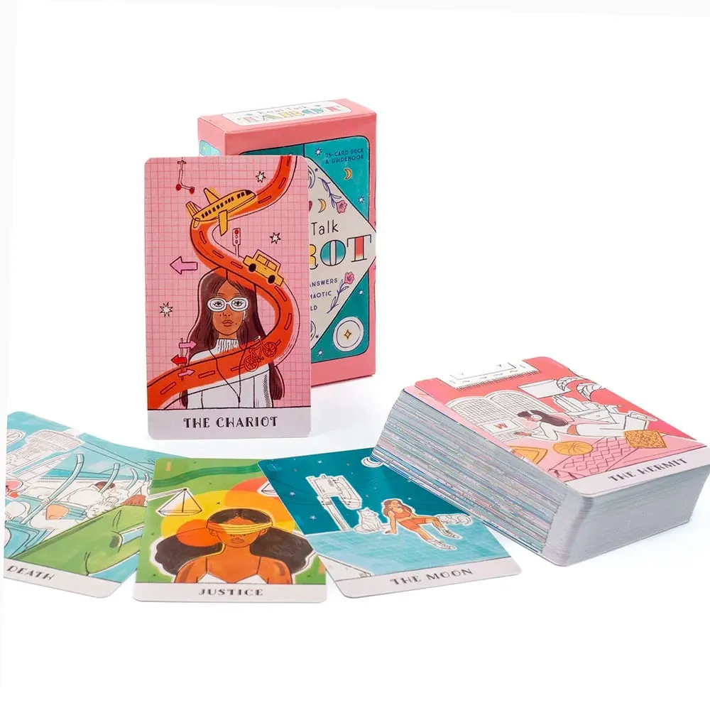 Real Talk 塔羅算命占卜牌遊戲，含 78 張卡片和指南現代插圖家庭聚會趣味棋盤遊戲