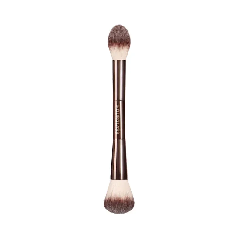 Pincéis de maquiagem para edição de iluminação, pincel de maquiagem para contorno em pó, blush, bronzer, cabo de metal profissional requintado com caixa, 1 peça