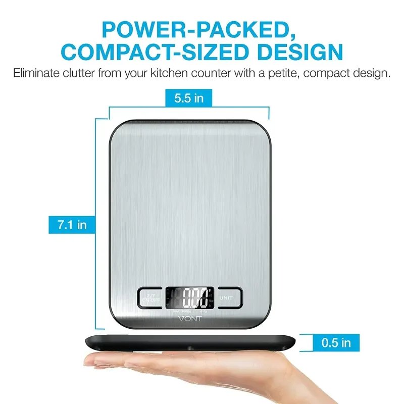 Balança digital de cozinha, 5kg/10kg, alimentos, multifuncional, aço inoxidável, display lcd, medição de gramas, onças, cozimento