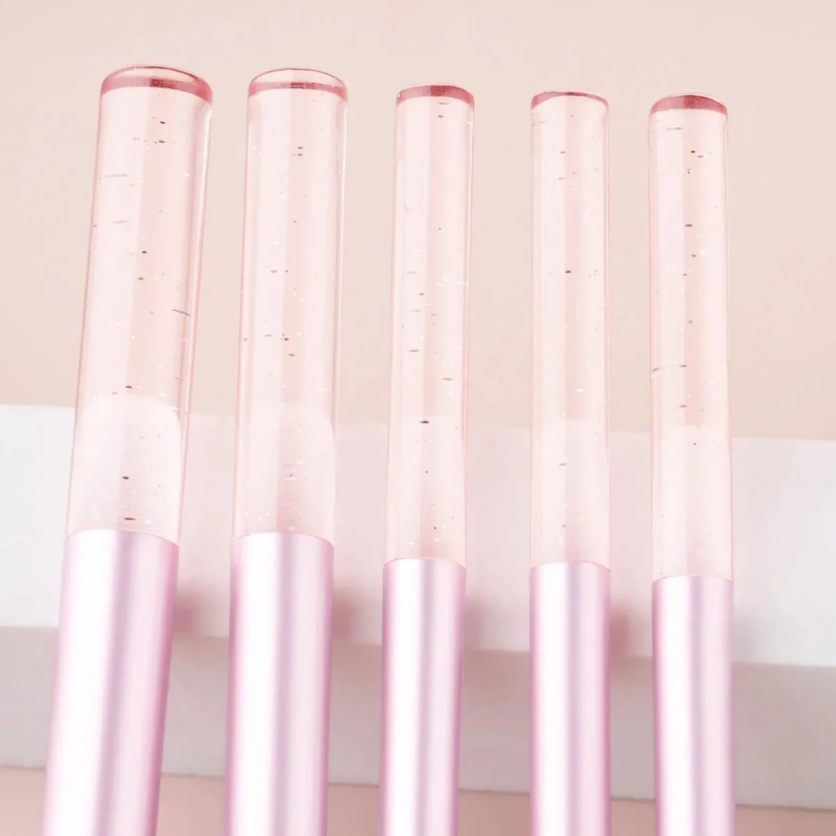 5 pçs transparente glitter haste pincéis cosméticos multi-função blush pó sombra sobrancelha aplicadores de maquiagem