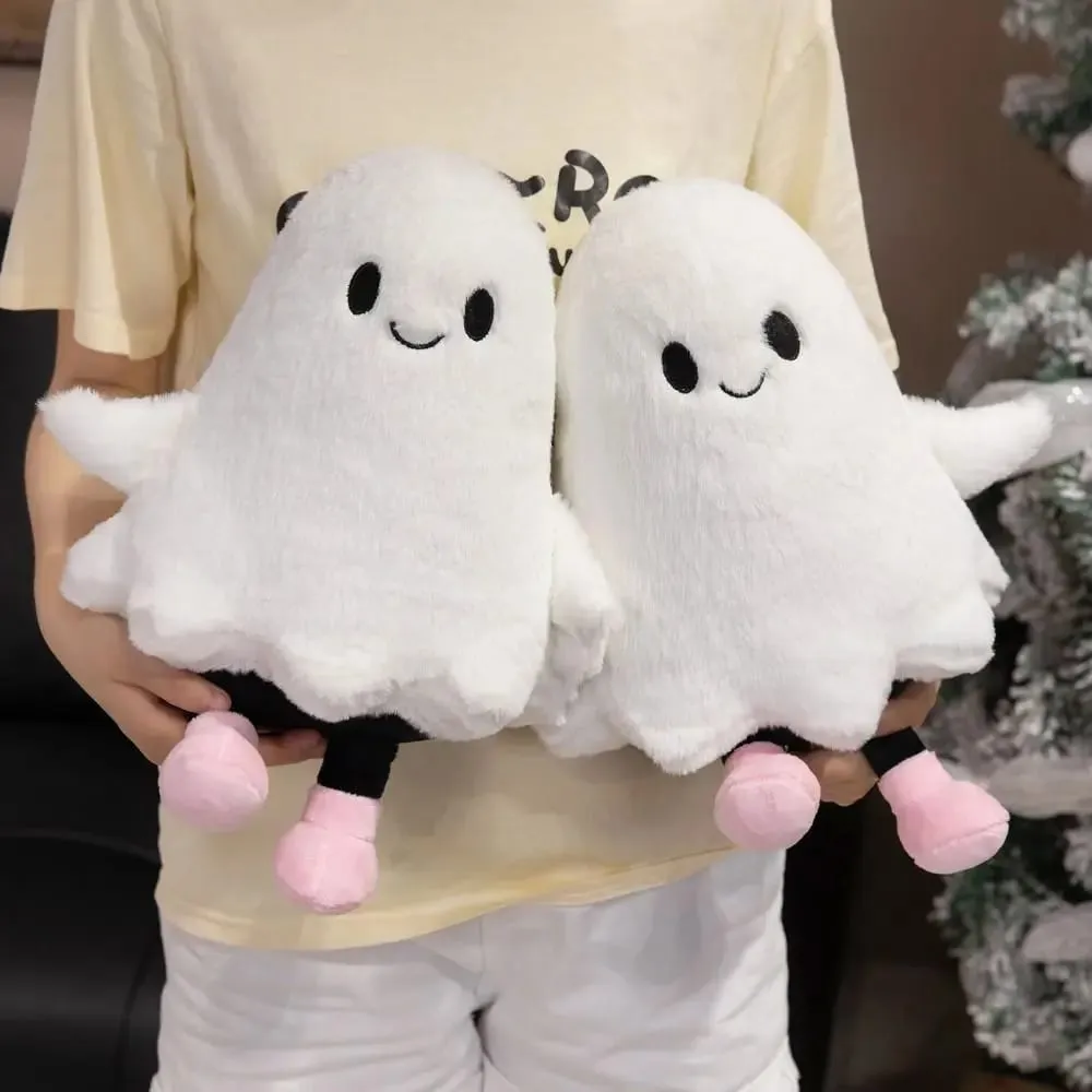 Simulação pequeno fantasma interativo feito à mão dos desenhos animados fantasma fofo coleção Holloween fantasma travesseiro decoração de casa