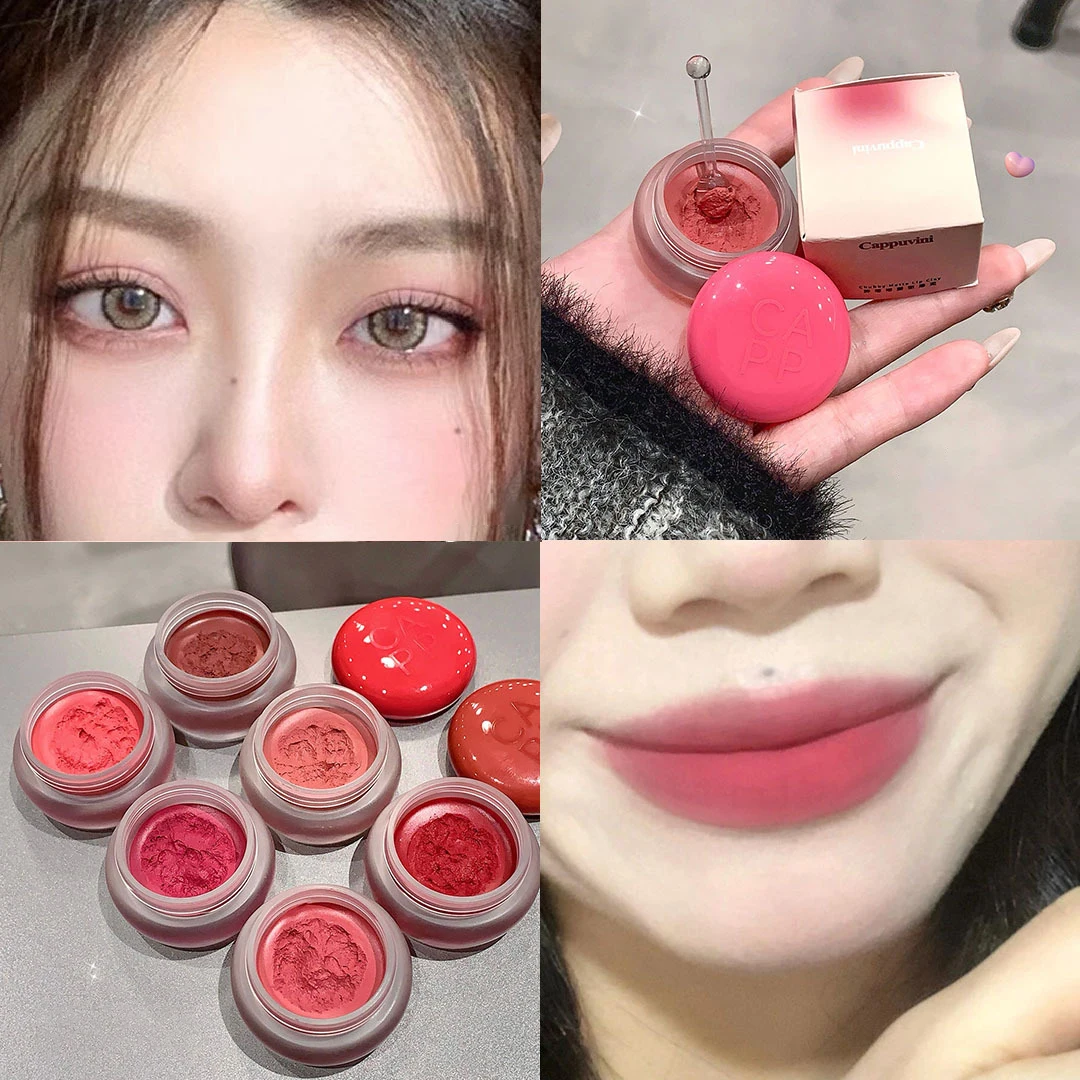 Canned Lip Mud Mist Lipstick Moisturizing Velvet Matte Mousse Solid Lip Gloss Cheek Blush Cream Tint Lips Makeup Korean Cosmetic
