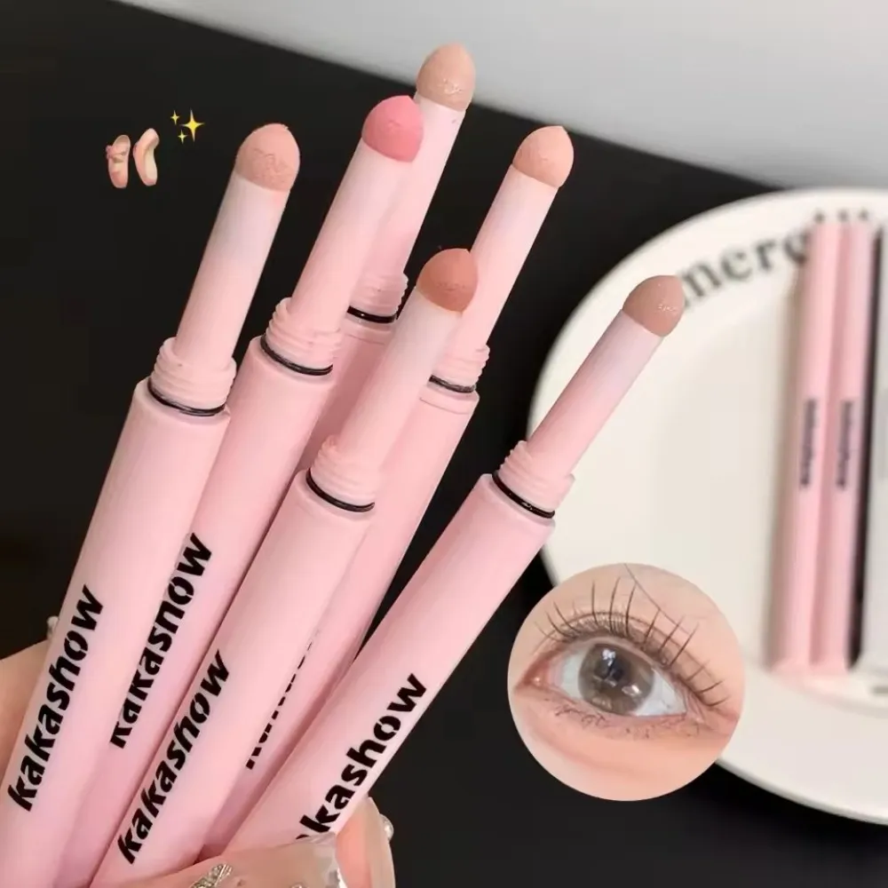 Caneta aegyosal fosca com glitter de extremidade dupla, destaque e sombra, maquiagem para os olhos, delineador em gel para bicho da seda