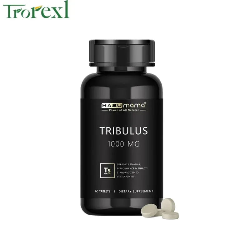 Comprimidos de Tribulus Terrestris de alta pureza, suplemento masculino que aumenta a resistência energética e ação rápida 60 comprimidos