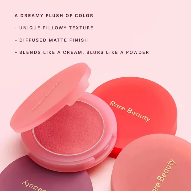 Creme de beleza raro blush fofo purê de batata textura aplicação suave cria brilho natural fresco nas bochechas