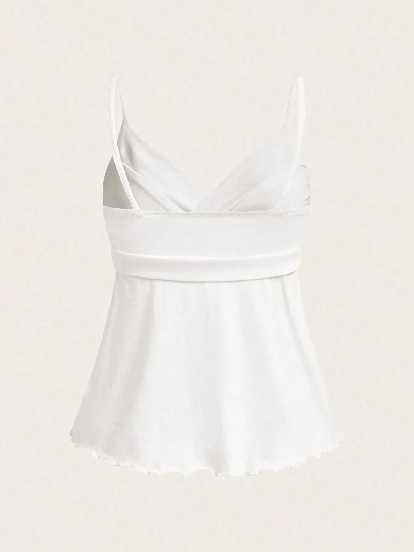 Feminino sexy sem costas lado tie-strap decoração com decote em v ruched hem cami topo casual fino ajuste cor sólida a linha topo verão 2026