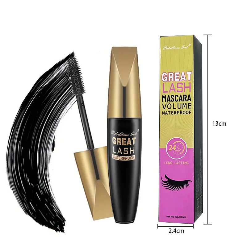 Rímel preto à prova d'água 5d, alonga a extensão dos cílios, rímel de fibra de seda grossa, maquiagem feminina, ferramentas cosméticas para presentes