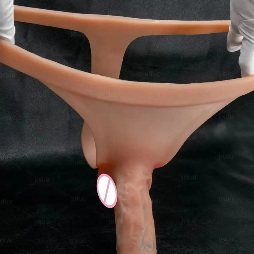 Pulseira de silicone em vibrador para lésbicas gays reutilizáveis ​​pênis sólido sensação de pele vibrador calças strapon pênis brinquedos sexuais para mulheres 18 +