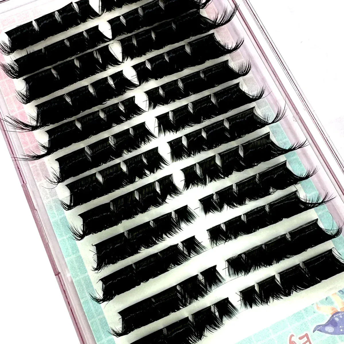 全新濃密蓬鬆單一混合 3D 分段天然 Minkr 睫毛延長狐眼效果睫毛簇個人假睫毛