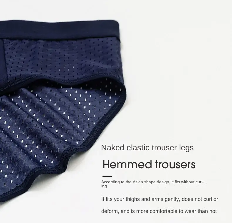 Homens sólidos verão roupa interior de seda gelo boxershorts cuecas respiráveis ​​roupa interior de fibra de carbono de bambu anti-bacteriano oco calcinha