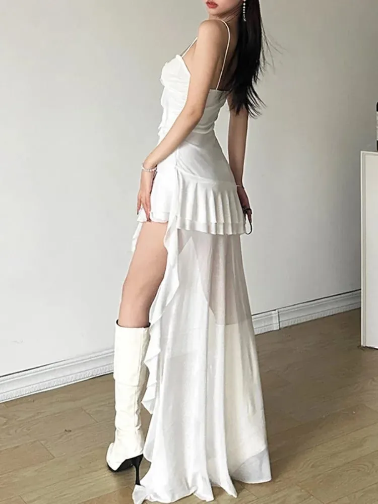 2026 Y2k Aesthetic Irregular Ruffled Dress Sexy Backless Harajuku Pleated Dresses Streetwear Sleeveless Bodycon Vestido De Mujer — image 5
