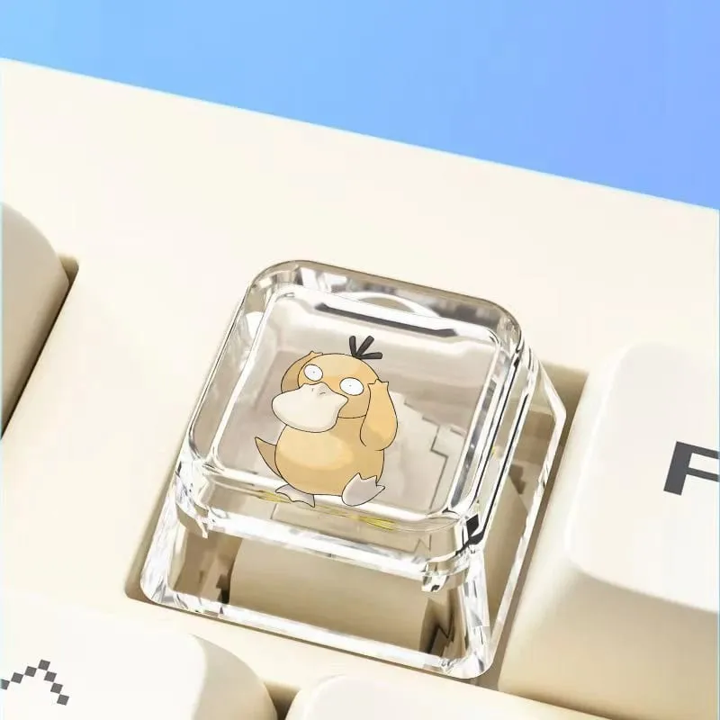Teclado mecânico cruzado personalizado anime keycap único charmeleon blastoise eevee transparente dos desenhos animados keycap