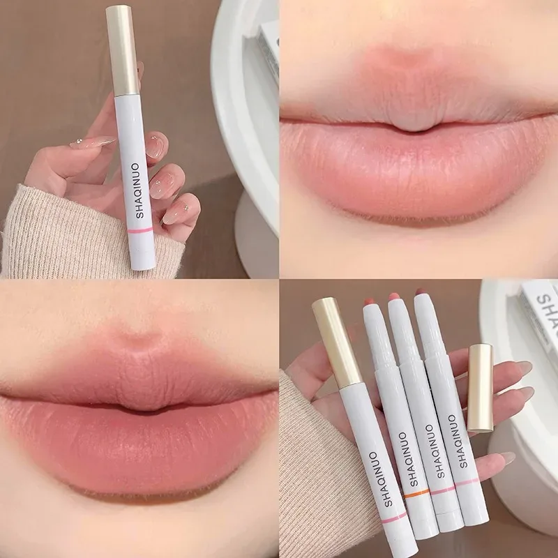 Lápis delineador labial fosco, à prova d'água, multiuso, suave, veludo, contorno labial, caneta modeladora, contorno labial rechonchudo, maquiagem duradoura