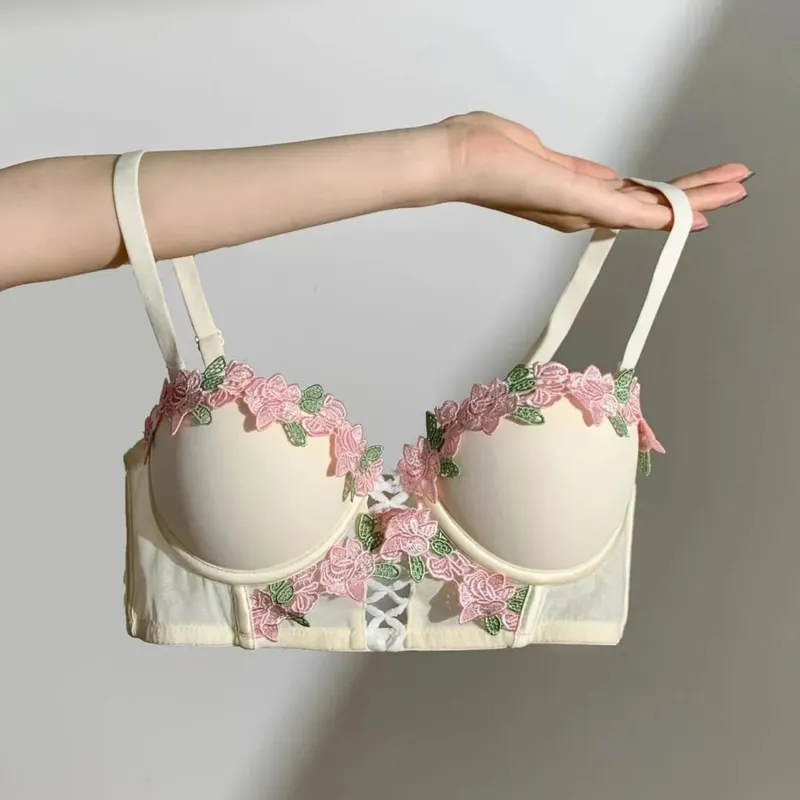 Londres anime bralette-sutiã delicado sem fio para conjunto adolescentes japonês verão roupa interior pequeno busto close-fit sutil fascínio