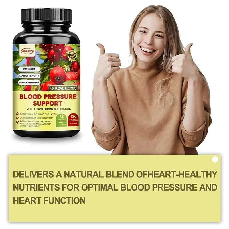 Blood Pressure Support - Supports Cardiovascular Health Boosts Energy and Immunity for Heart Health - with Hawthorn & Hibiscus