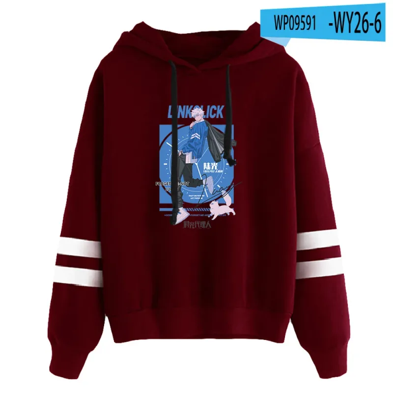 Link Click Anime Hoodie Unisex Pocketless Parallel Bars Sleeve Sweatshirts Women Men Hoodies Harajuku Streetwear Fashion Clothes
