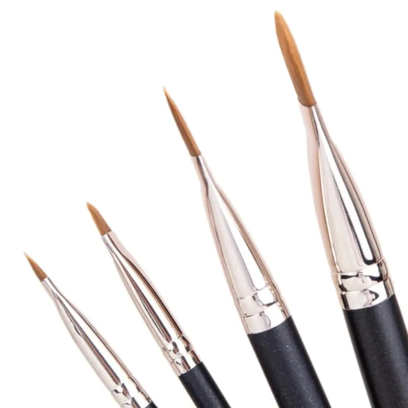 Pincéis ultrafinos para corretivo de base, 4 tipos de tamanhos, creme de base líquida profissional, pincel de maquiagem para cabelos macios, ferramentas de maquiagem