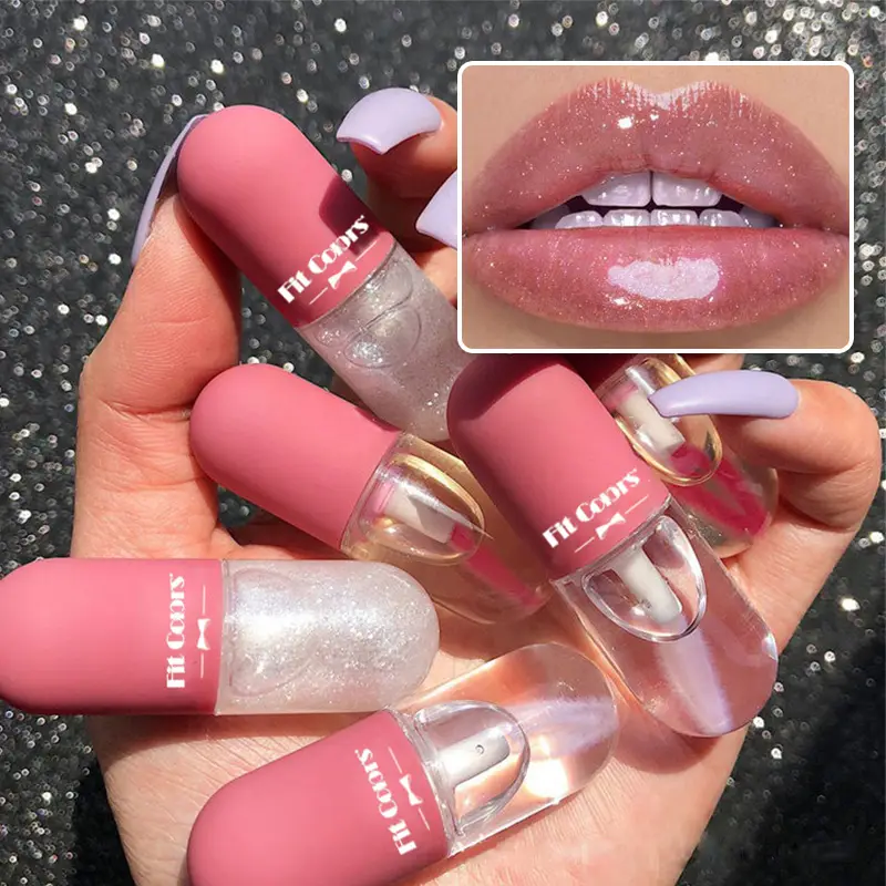 Mini cápsula líquida labial blam hidratante transparente mudança de cor lábio plumping óleo espelho geléia plumping brilho labial cosméticos
