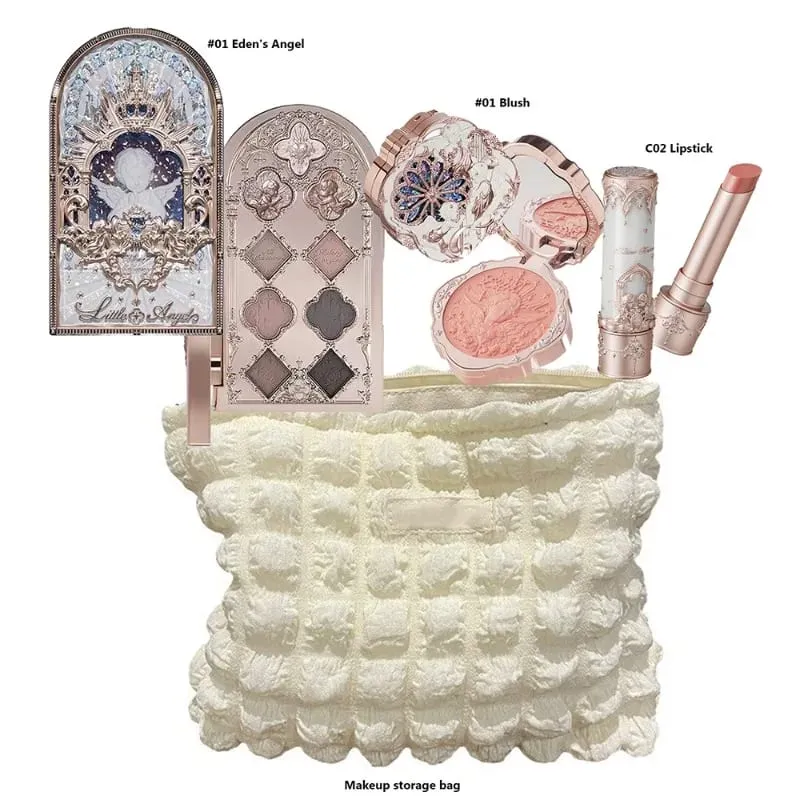 Flor sabe conjunto de maquiagem caixa completa cisne urso jardim coleção em relevo blush brilho batom kit fundação tudo em kit de maquiagem