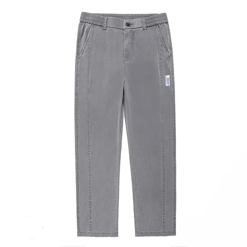 Calça jeans masculina fina de lyocell, verão, seda gelada, perna larga, solta, perna reta, elástica, calças ultrafinas, tamanhos M-5XL