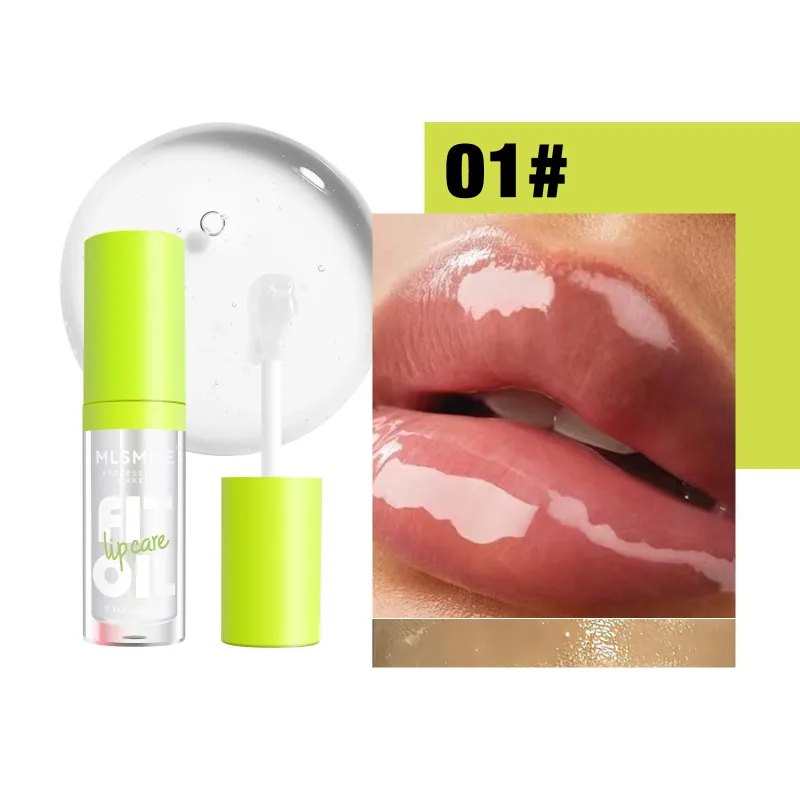 Óleo brilhante para cuidados com os lábios, 8 tons disponíveis, hidrata e suaviza os lábios, criando uma aparência labial rechonchuda e orvalhada, confortável para usar o dia todo