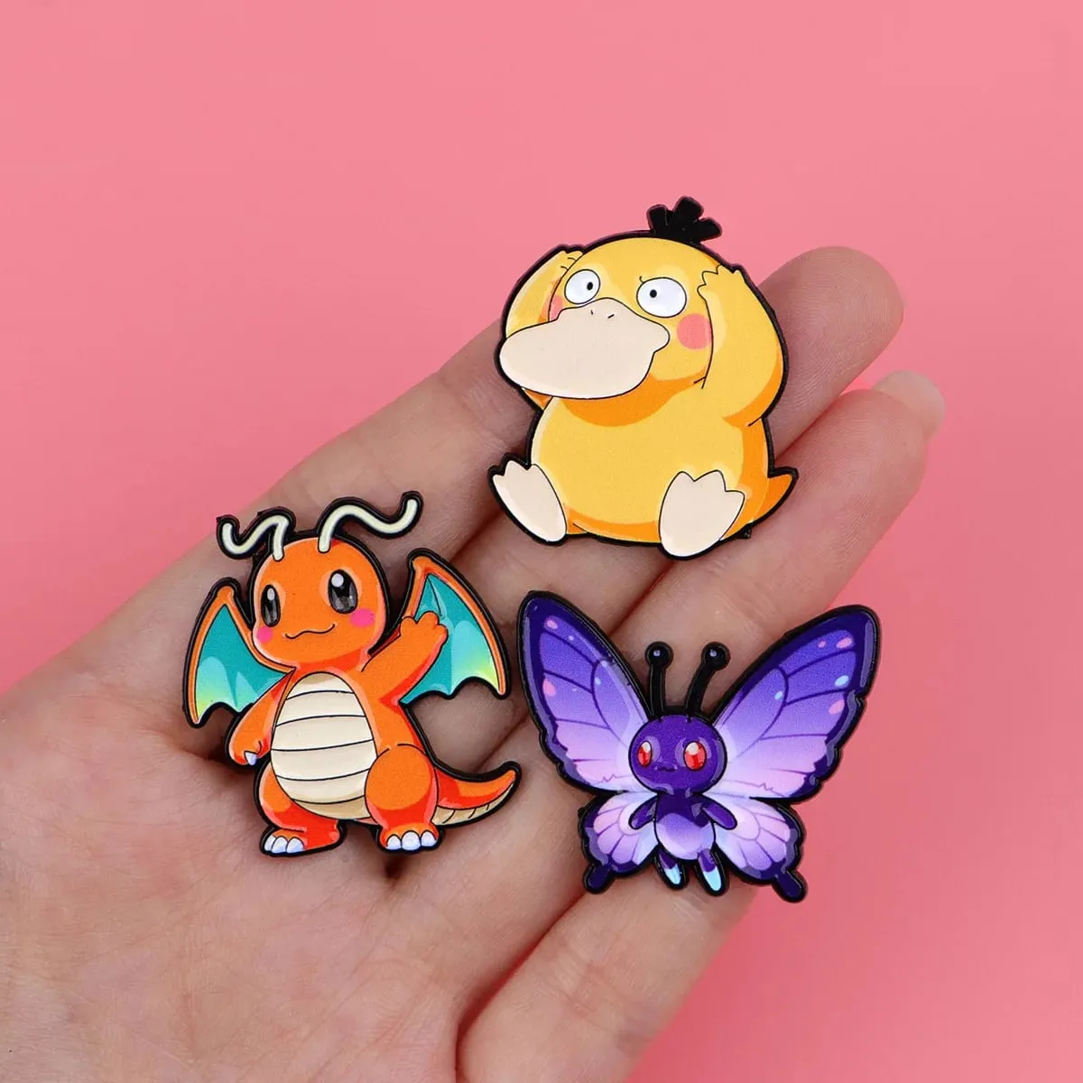 Aleatórios 7 peças anime pokemon monstros esmalte pinos criativo elf pikachu psyduck bulbasaur squirtle broche lapela crachá cosplay presente