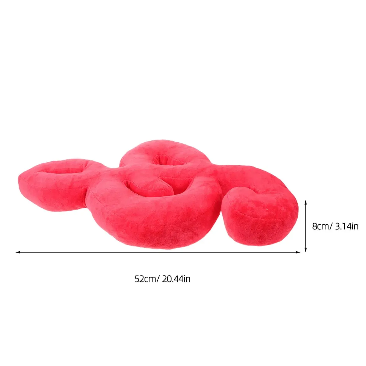 Almofada em forma de nota musical, almofada de lance estética de apoio aconchegante para sofá-cama, cadeira, espaço de trabalho, 20,44x12,97x3,14 polegadas, vermelho