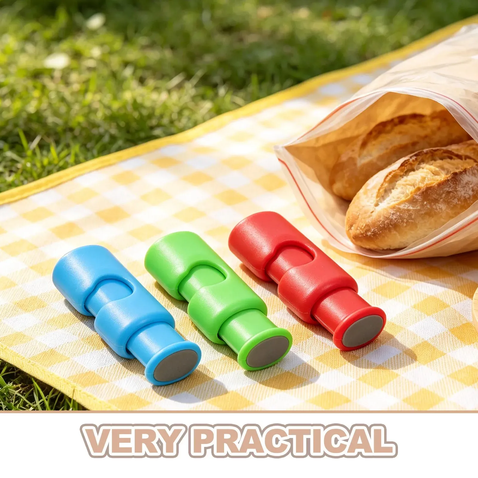 9/12 pçs clipes de vedação de alimentos multicolorido squeeze bloqueio clipes hermético saco de pão aferidor para cozinha armazenamento de alimentos frescos lanche bagcloses