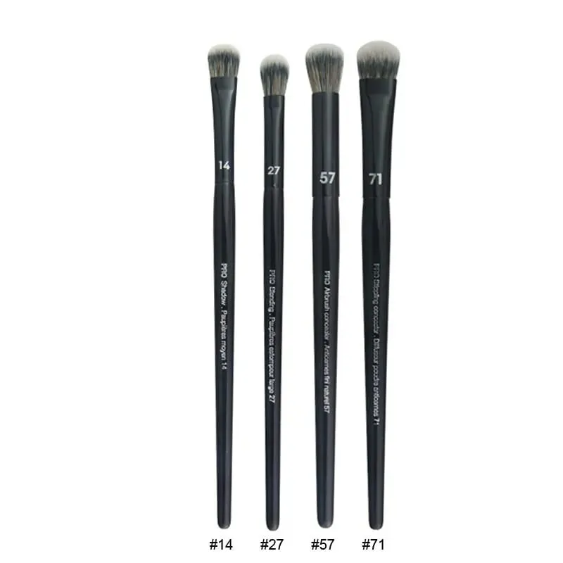 4 pçs/set Pro Preto Sombra de Olho Pincéis de Maquiagem Lip Brow Precisão Corretivo Mistura de Cabelo Sintético Mancha Destaque Make Up Brush