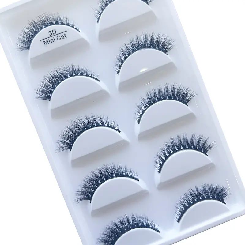 New 5 Pairs Natural 3D False Eyelashes Makeup Mink Eyelash Fake Eye Lashes Faux Cils Make Up Beauty Maquillaje Tools H13 Mini — image 3