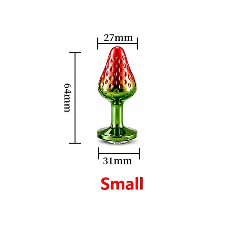 Morango metal contas anal butt plug conjunto pequeno médio grande wearable anal plug jóias brinquedo sexo anal para homem mulher