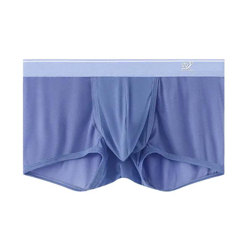 1 pçs gelo seda espaço cápsula roupa interior masculino compartimento sólido verão respirável ultra-fino boxers shorts transparentes hombre