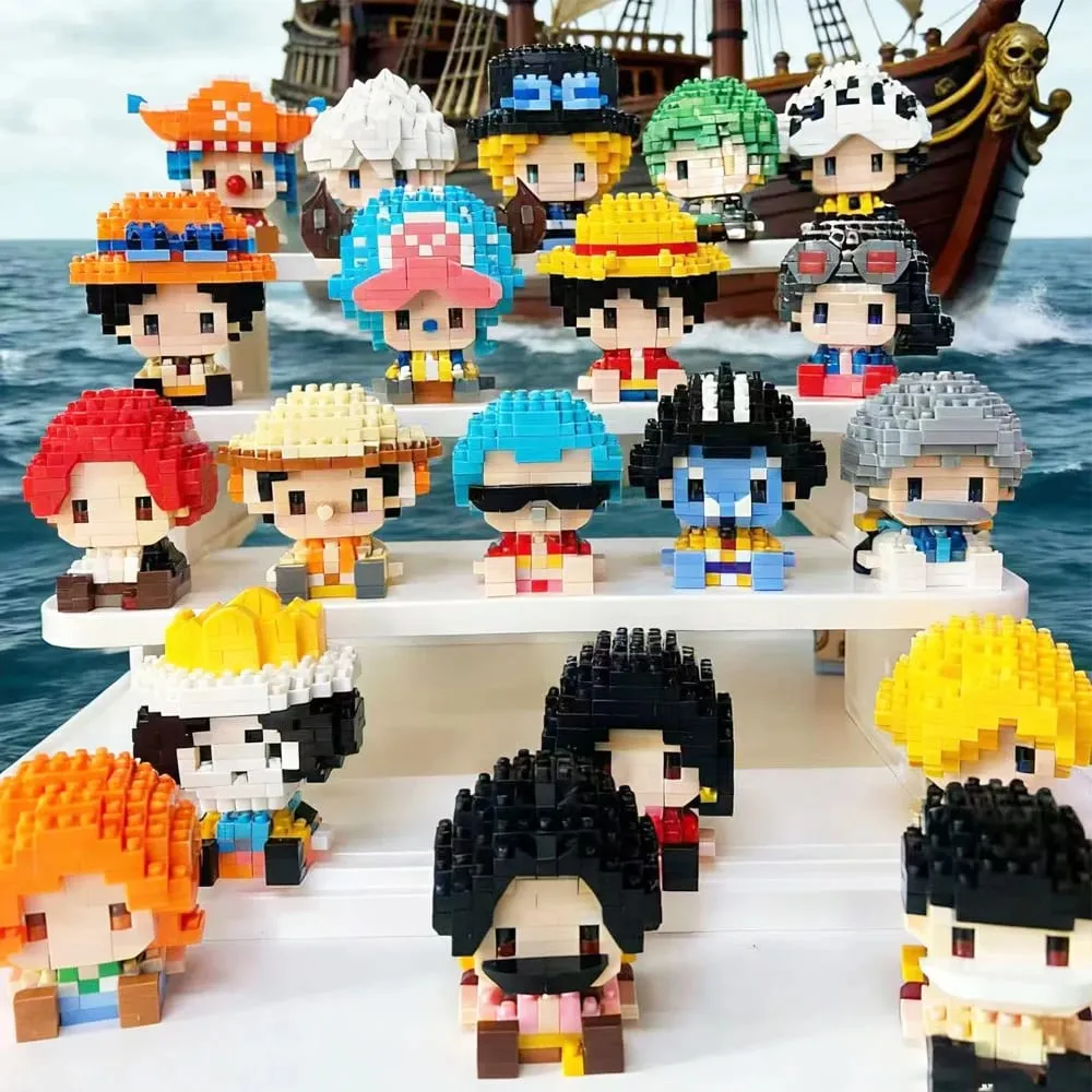 Anime bloco de construção chopper buggy montagem micro bloco de construção zoro robin personagem modelo mini tijolos figura brinquedos para presente