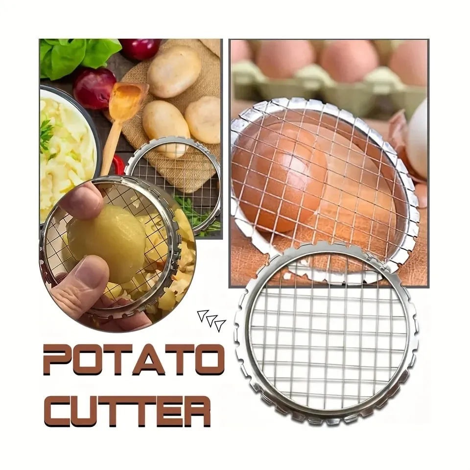1pc Round Grid Cutter Slicer - Ideal for Eggs Mushrooms & Vegetables Must-Have Kitchen Chopping Device
