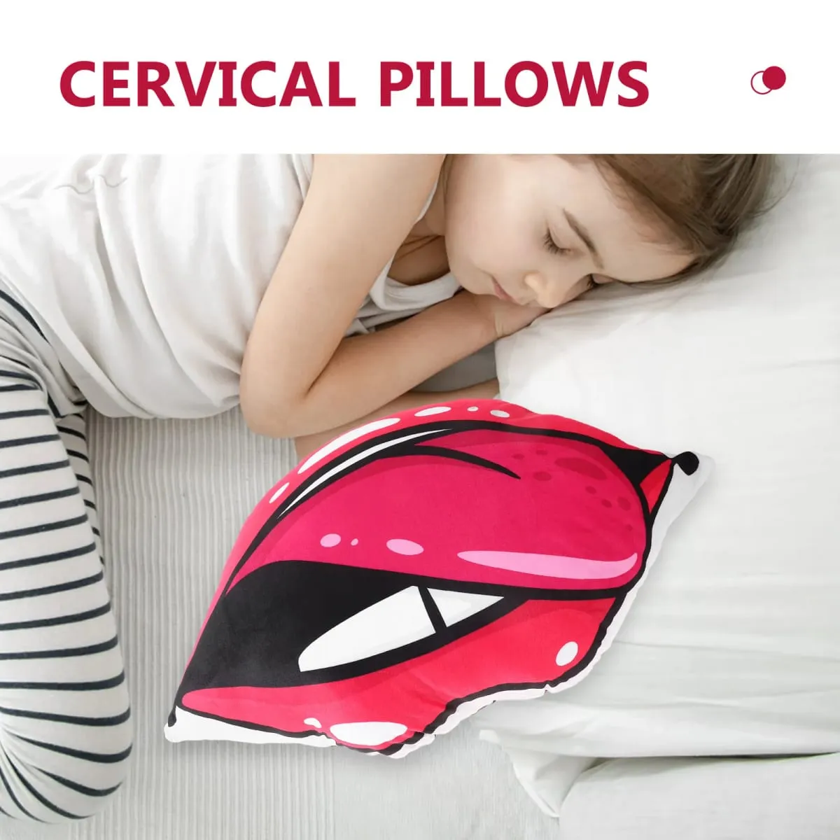 Red Lip Series Double-Sided Digital Print Lip Pillow Removable Cover Decorative Throw Pillow for Couch Bedroom Living Room